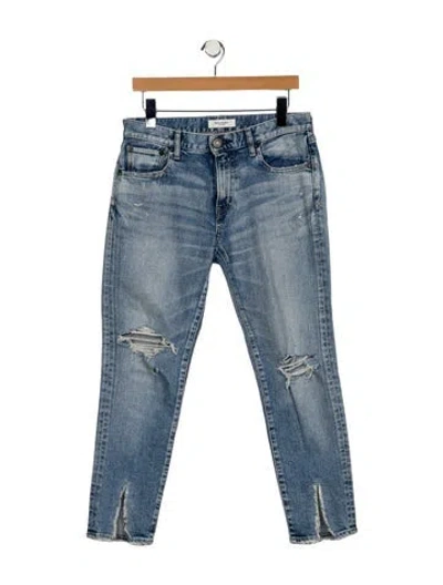 Pre-owned Moussy Mid-rise Straight Leg Jeans In Blue