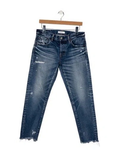 Pre-owned Moussy Mid-rise Straight Leg Jeans In Blue