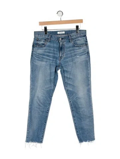 Pre-owned Moussy Mid-rise Straight Leg Jeans In Blue