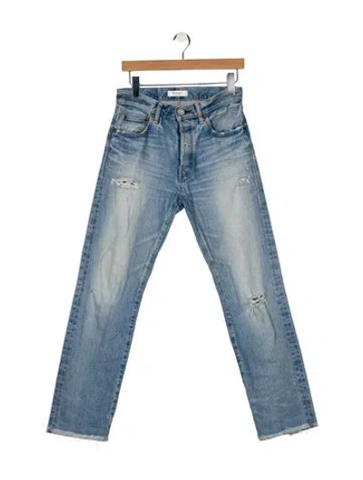 Pre-owned Moussy Mid-rise Straight Leg Jeans In Blue