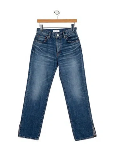 Pre-owned Moussy Mid-rise Straight Leg Jeans In Blue