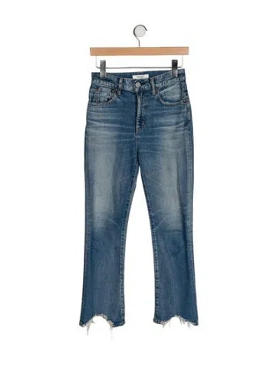 Pre-owned Moussy Mid-rise Straight Leg Jeans In Blue