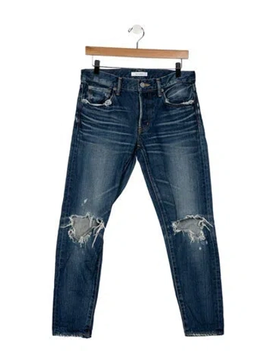 Pre-owned Moussy Mid-rise Straight Leg Jeans In Blue