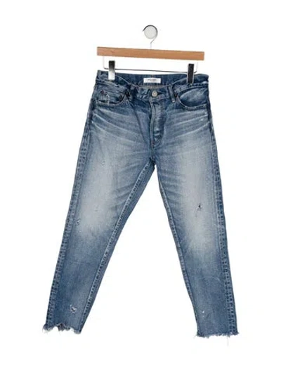 Pre-owned Moussy Mid-rise Straight Leg Jeans In Blue