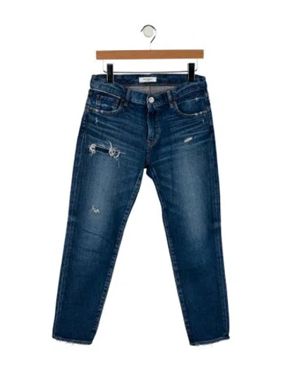 Pre-owned Moussy Mid-rise Straight Leg Jeans In Blue