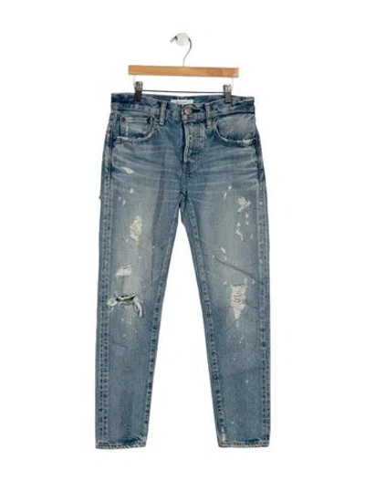 Pre-owned Moussy Mid-rise Straight Leg Jeans In Blue