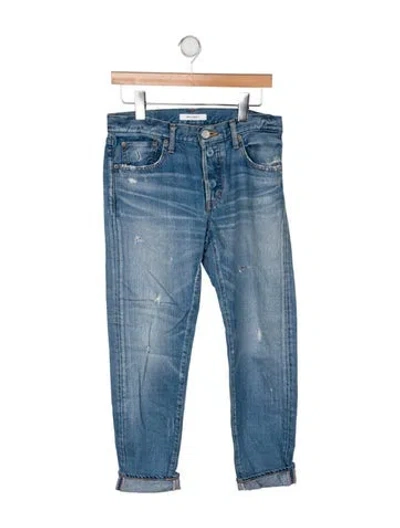 Pre-owned Moussy Mid-rise Straight Leg Jeans In Blue