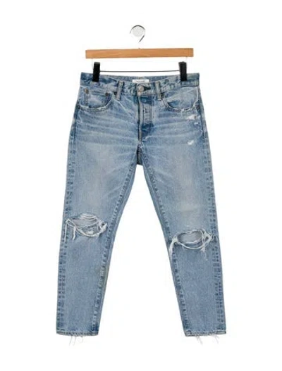 Pre-owned Moussy Mid-rise Straight Leg Jeans In Blue