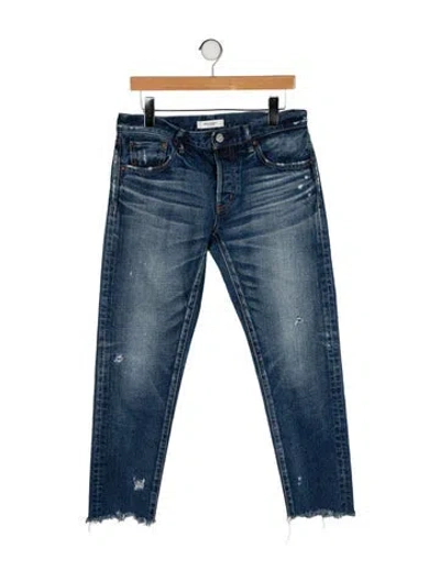 Pre-owned Moussy Mid-rise Straight Leg Jeans In Blue