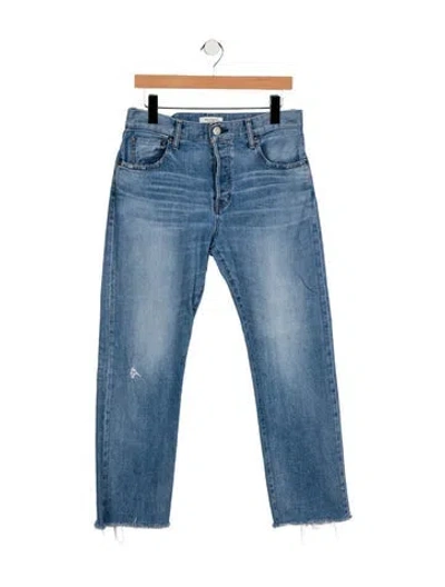Pre-owned Moussy Mid-rise Straight Leg Jeans In Blue