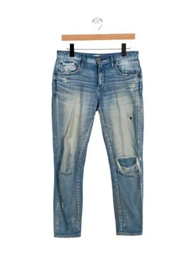 Pre-owned Moussy Mid-rise Straight Leg Jeans In Blue