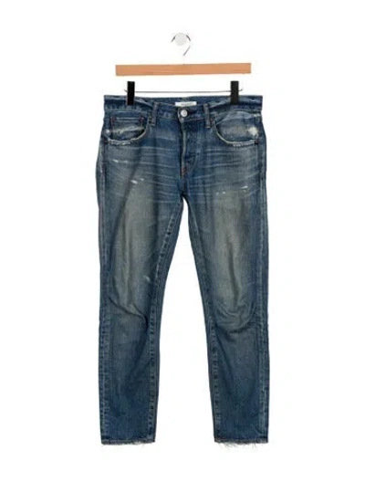 Pre-owned Moussy Mid-rise Straight Leg Jeans In Blue