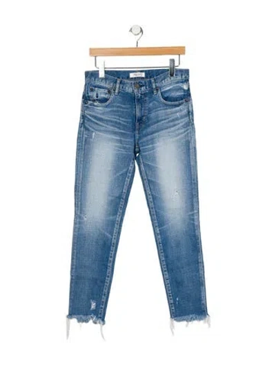 Pre-owned Moussy Mid-rise Straight Leg Jeans In Blue