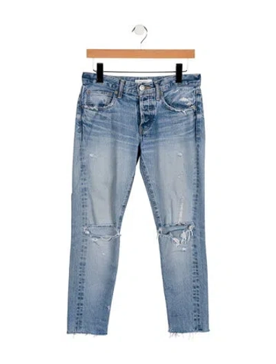 Pre-owned Moussy Mid-rise Straight Leg Jeans In Blue