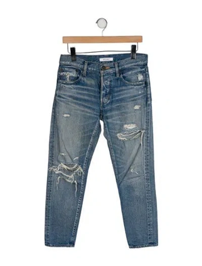 Pre-owned Moussy Mid-rise Straight Leg Jeans In Blue