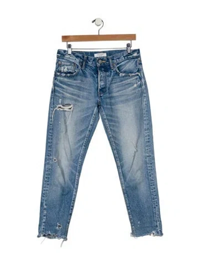Pre-owned Moussy Mid-rise Straight Leg Jeans In Blue