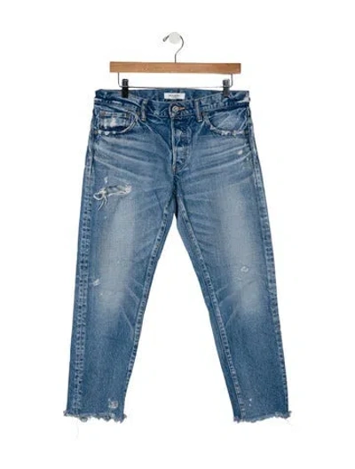 Pre-owned Moussy Mid-rise Straight Leg Jeans In Blue