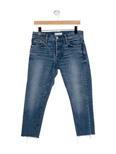 Pre-owned Moussy Mid-rise Straight Leg Jeans In Blue