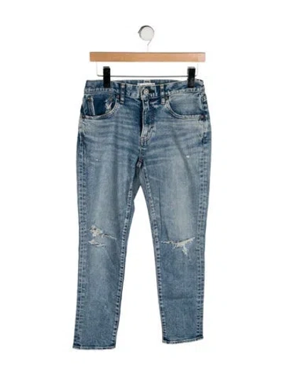 Pre-owned Moussy Mid-rise Straight Leg Jeans In Blue