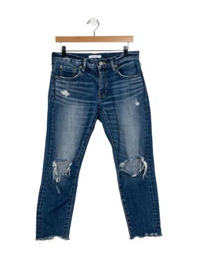 Pre-owned Moussy Mid-rise Straight Leg Jeans In Blue