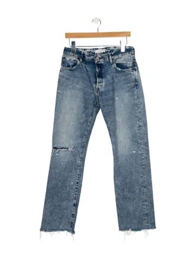 Pre-owned Moussy Mid-rise Straight Leg Jeans In Blue
