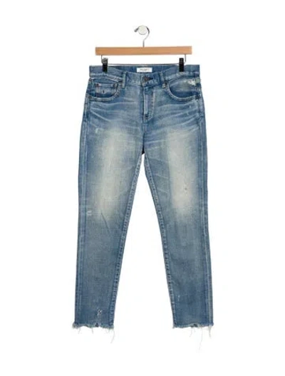 Pre-owned Moussy Mid-rise Straight Leg Jeans In Blue