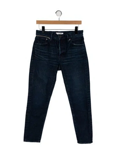 Pre-owned Moussy Mid-rise Straight Leg Jeans In Blue