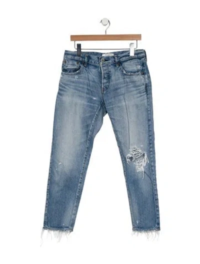 Pre-owned Moussy Mid-rise Straight Leg Jeans In Blue