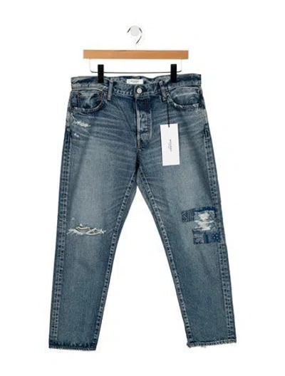 Pre-owned Moussy Mid-rise Straight Leg Jeans In Blue