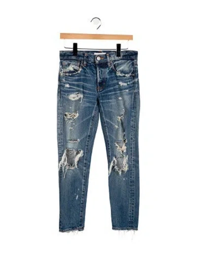 Pre-owned Moussy Mid-rise Straight Leg Jeans In Blue