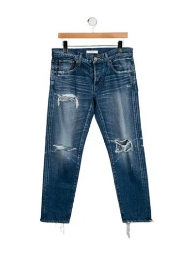 Pre-owned Moussy Mid-rise Straight Leg Jeans In Blue