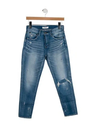 Pre-owned Moussy Mid-rise Straight Leg Jeans In Blue