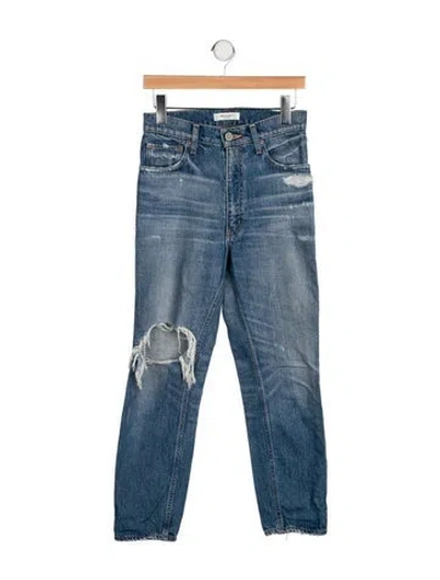 Pre-owned Moussy Mid-rise Straight Leg Jeans In Blue