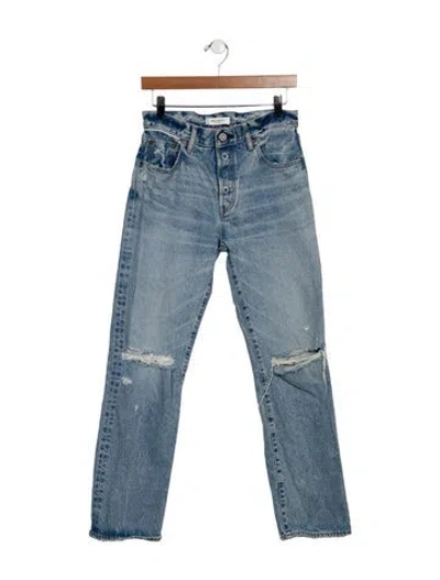 Pre-owned Moussy Mid-rise Straight Leg Jeans In Blue