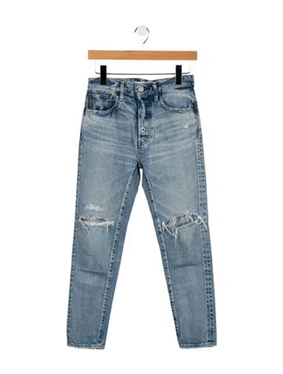 Pre-owned Moussy Mid-rise Straight Leg Jeans In Blue