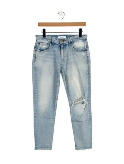Pre-owned Moussy Mid-rise Straight Leg Jeans In Blue