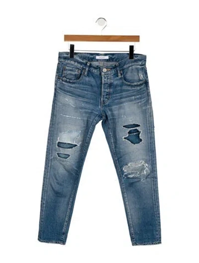Pre-owned Moussy Mid-rise Straight Leg Jeans In Blue