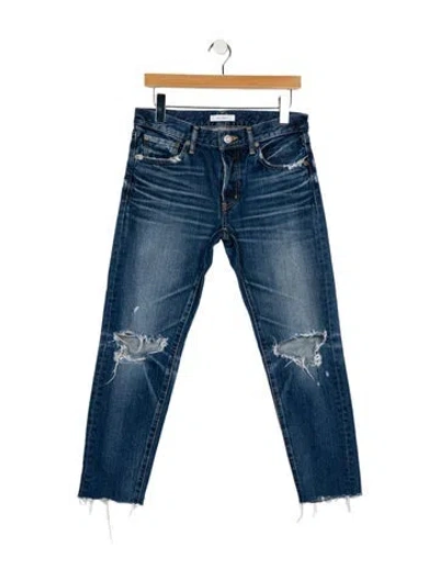 Pre-owned Moussy Mid-rise Straight Leg Jeans In Blue