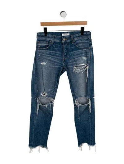 Pre-owned Moussy Mid-rise Straight Leg Jeans In Blue
