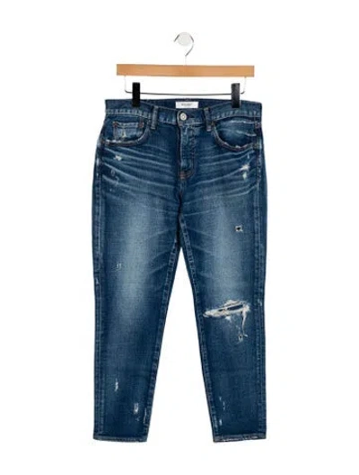 Pre-owned Moussy Mid-rise Straight Leg Jeans In Blue