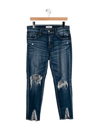 Pre-owned Moussy Mid-rise Straight Leg Jeans In Blue
