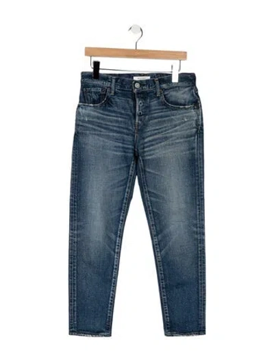 Pre-owned Moussy Mid-rise Straight Leg Jeans In Blue