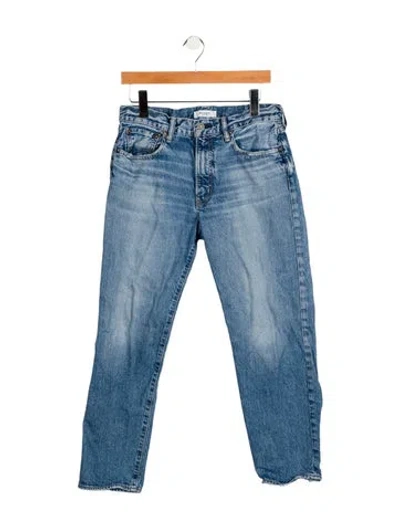Pre-owned Moussy Mid-rise Straight Leg Jeans In Blue