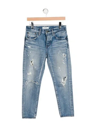 Pre-owned Moussy Mid-rise Straight Leg Jeans In Blue