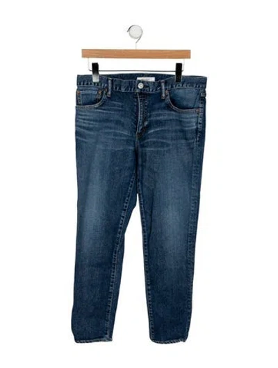 Pre-owned Moussy Mid-rise Straight Leg Jeans In Blue