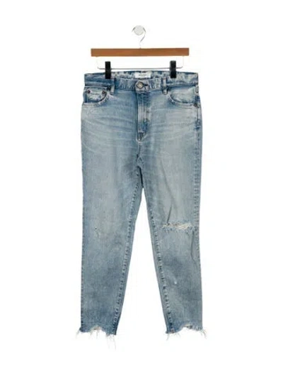 Pre-owned Moussy Mid-rise Straight Leg Jeans In Blue