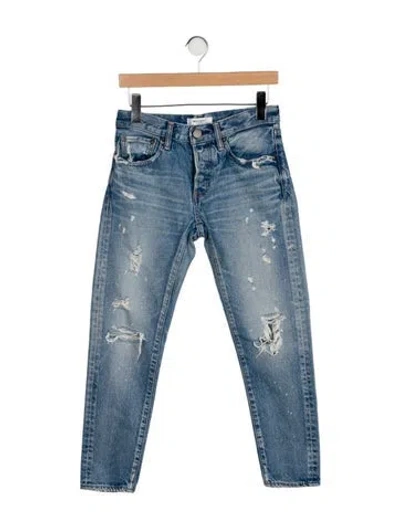 Pre-owned Moussy Mid-rise Straight Leg Jeans In Blue