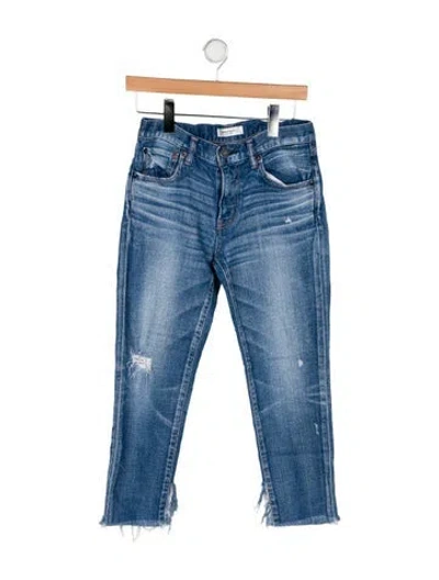 Pre-owned Moussy Mid-rise Straight Leg Jeans In Blue