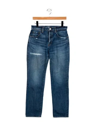 Pre-owned Moussy Mid-rise Straight Leg Jeans In Blue