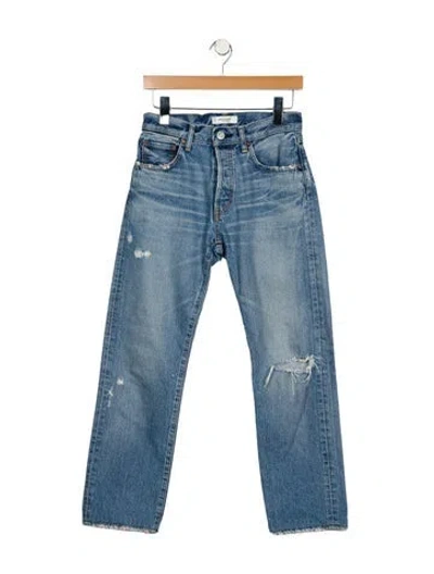 Pre-owned Moussy Mid-rise Straight Leg Jeans In Blue